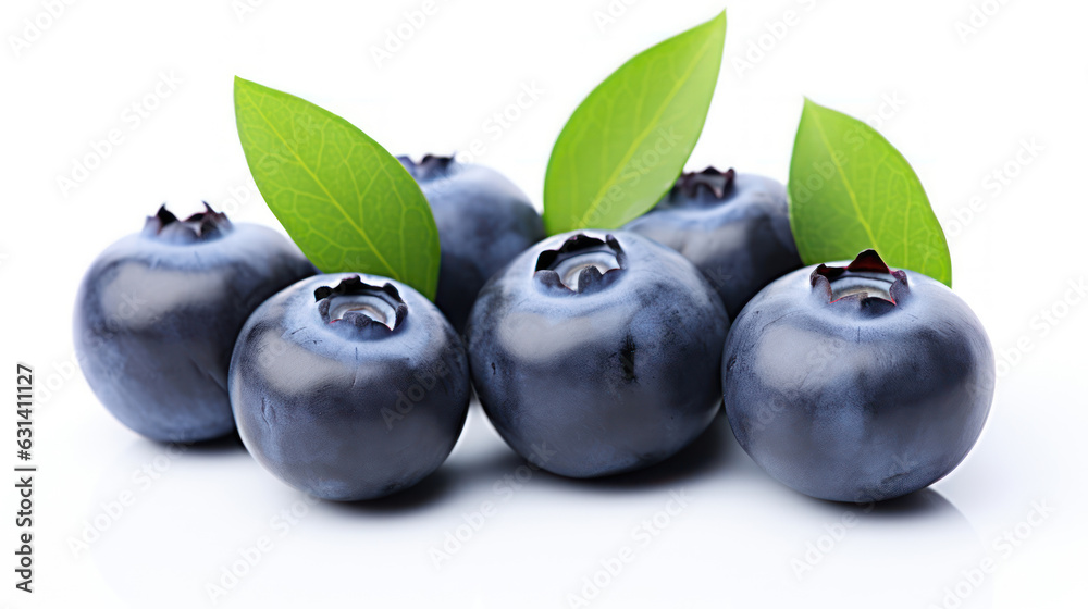 Fresh blueberries on white background 