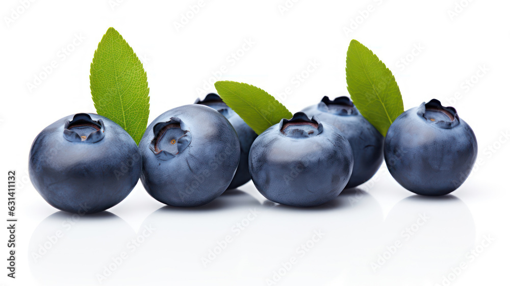 Fresh blueberries on white background 