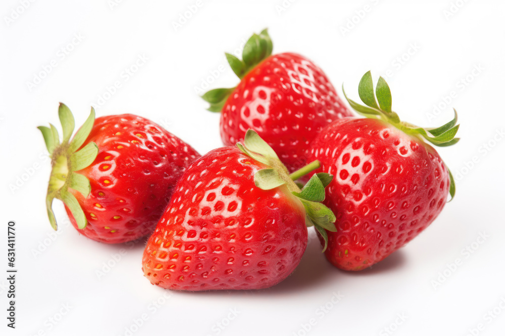  Fresh strawberries on white background 