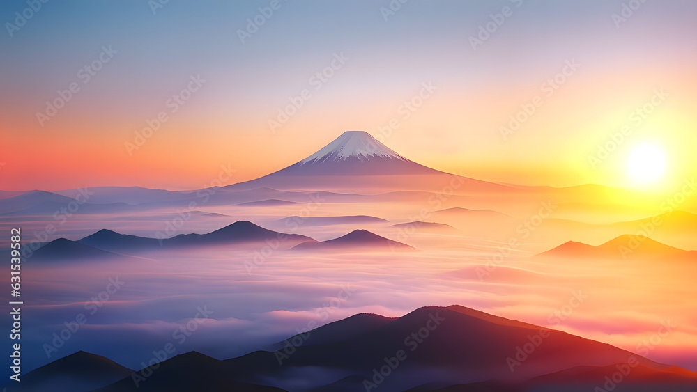 FUJI Mt.  Illustration by Generative Ai	