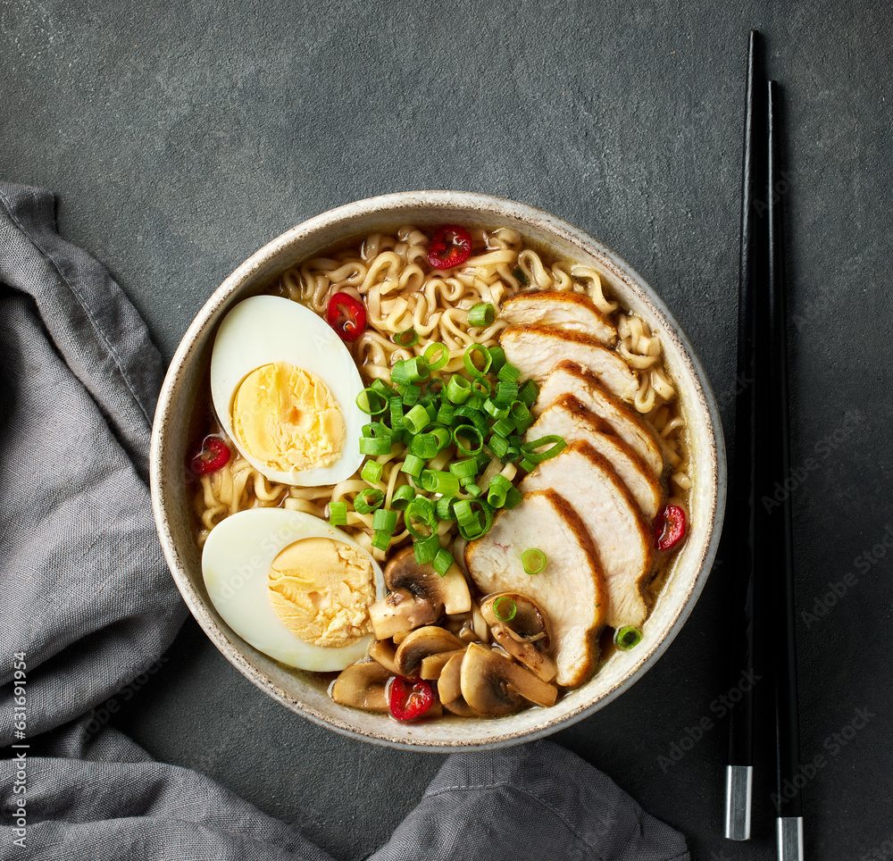 bowl of asian noodle soup ramen