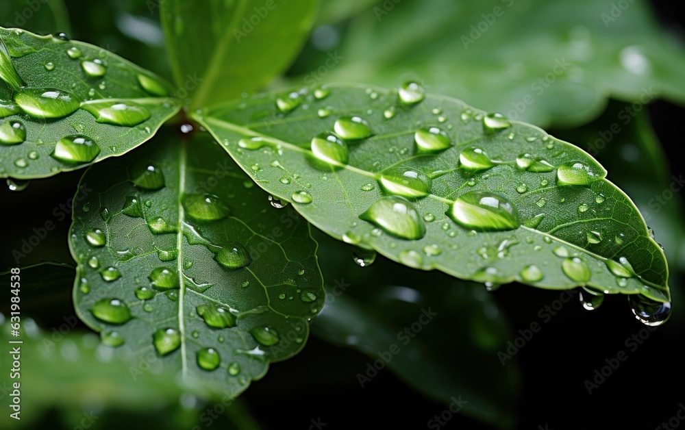 Macro photo of leaf green and fresh.