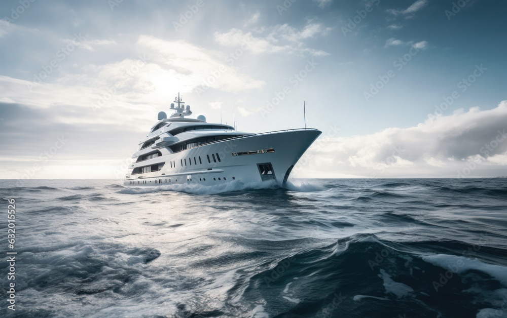 Luxury of superyacht at sea