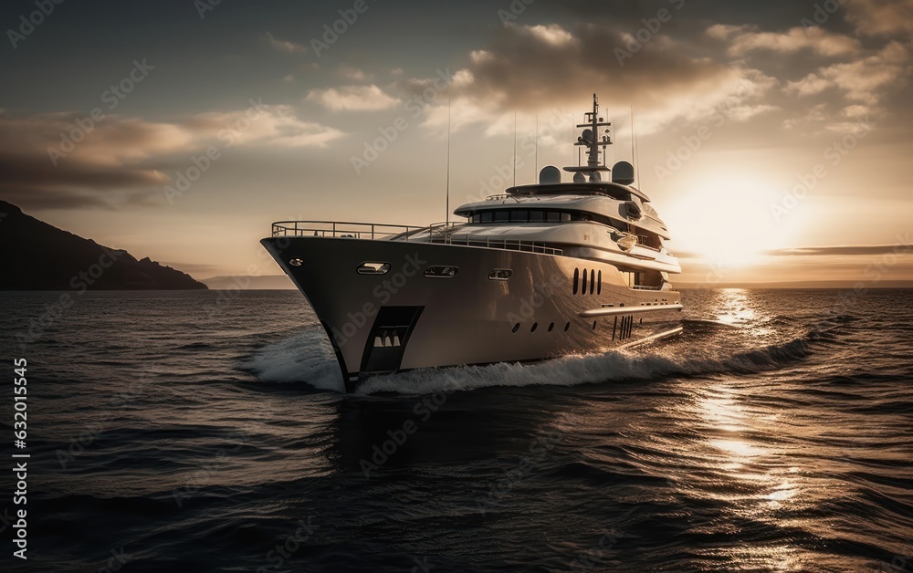 Luxury of superyacht at sea