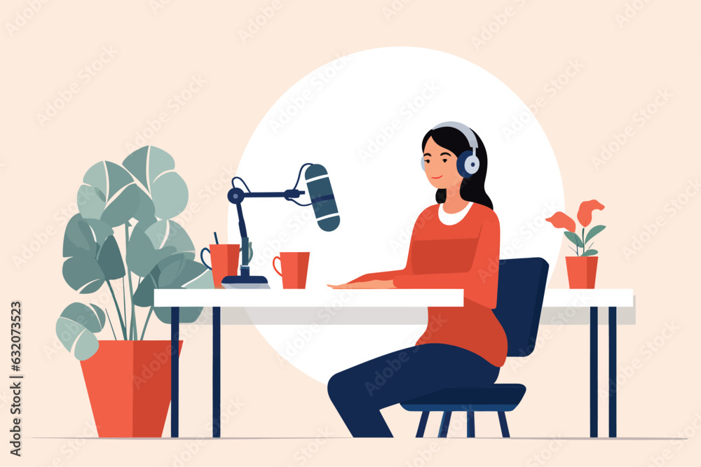 podcast vector flat minimalistic isolated illustration