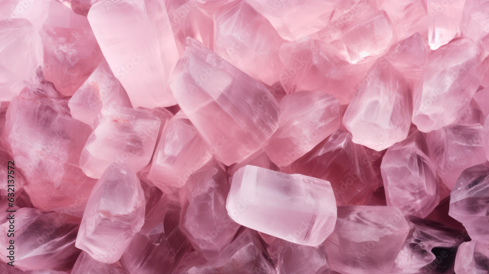 Rose quartz pink crystal rocks realistic hyper