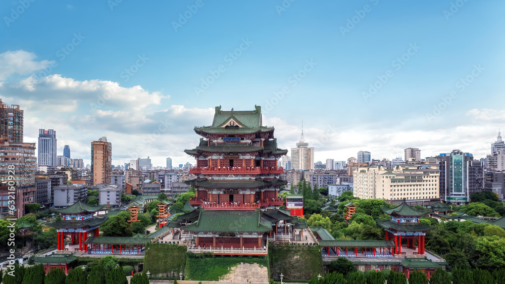 TENGWANG PAVIONs ancient building scene in Nanchang, China