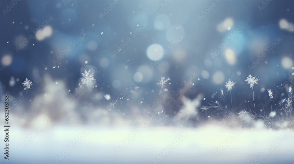 Blue Christmas background with snowflakes