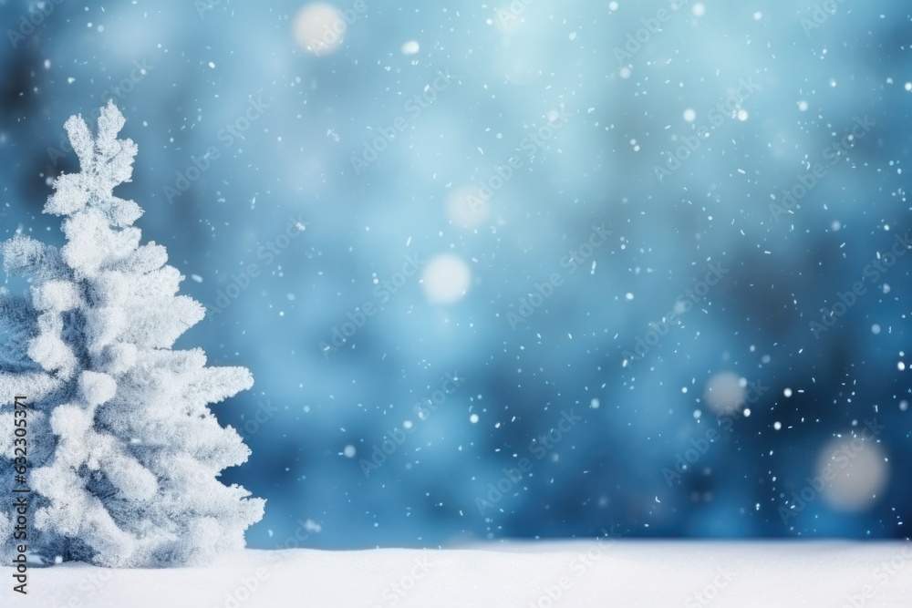 Blue Christmas background with snowflakes