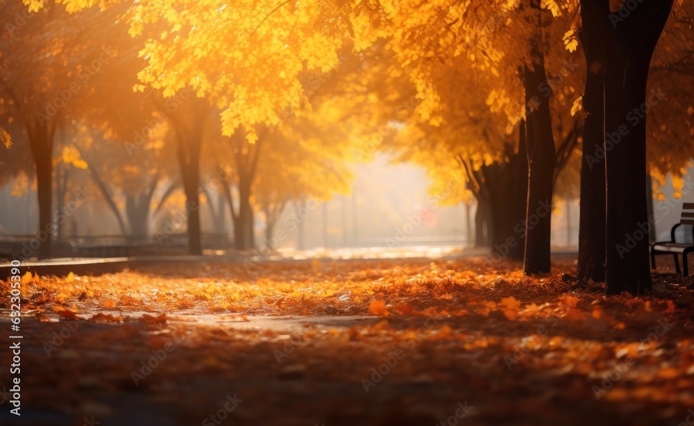 Autumn trees park background