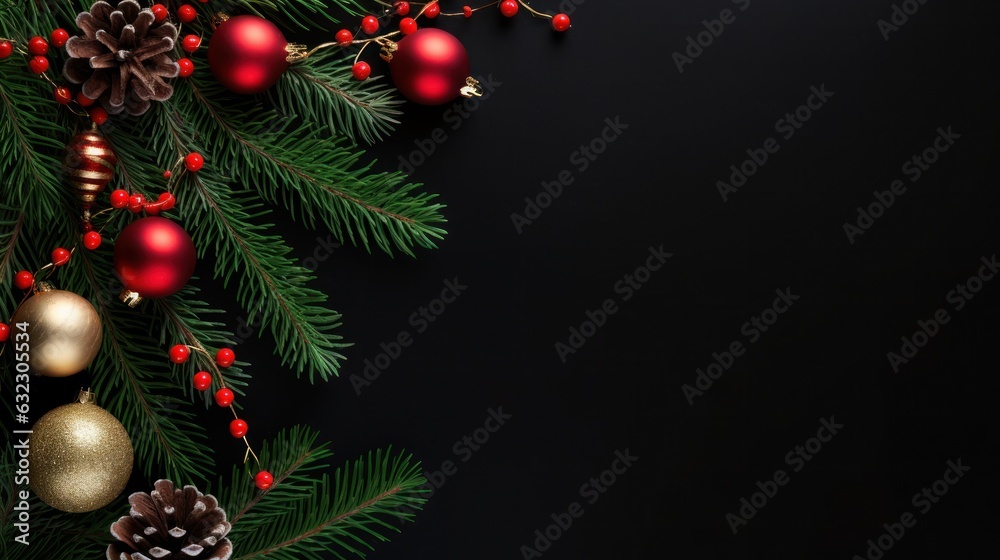 Christmas fir branch background