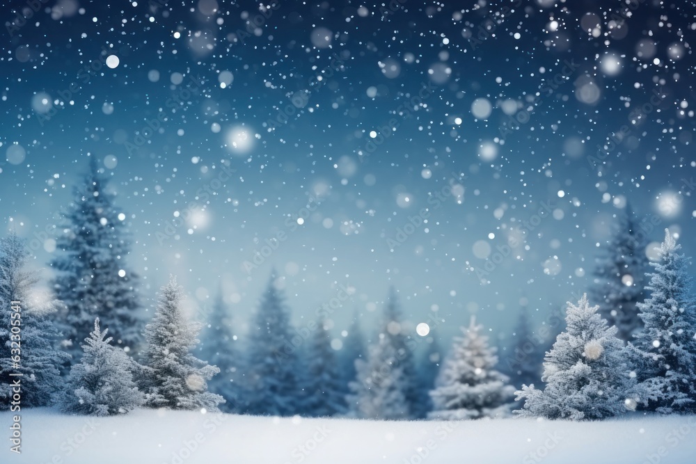 Blue Christmas background with snowflakes