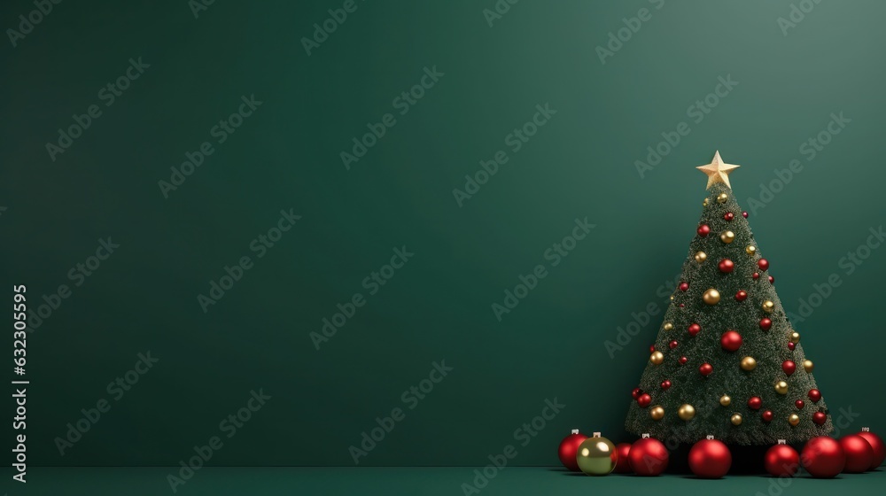 Minimalist background with Christmas tree