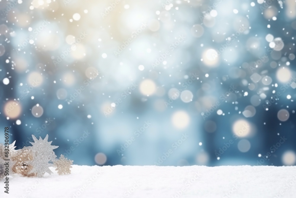 Blue Christmas background with snowflakes