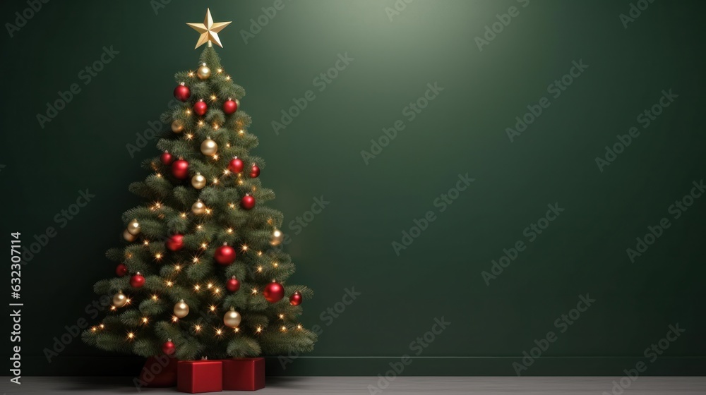 Minimalist background with Christmas tree