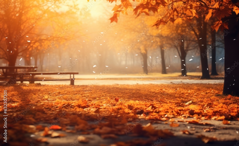 Autumn trees park background