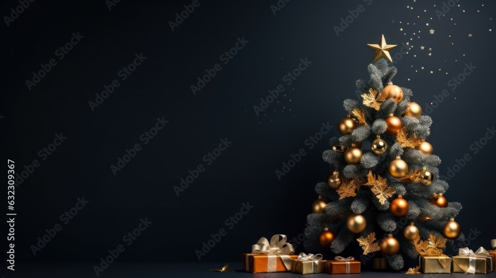 Minimalist background with Christmas tree