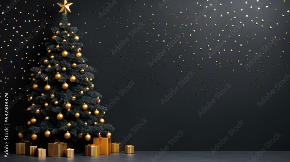 Minimalist background with Christmas tree