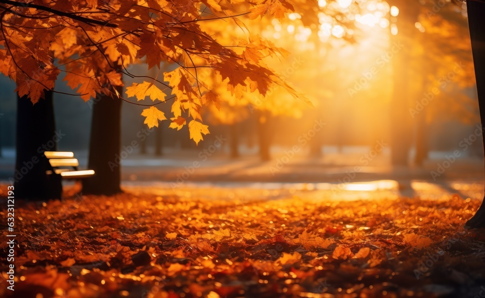 Autumn trees park background