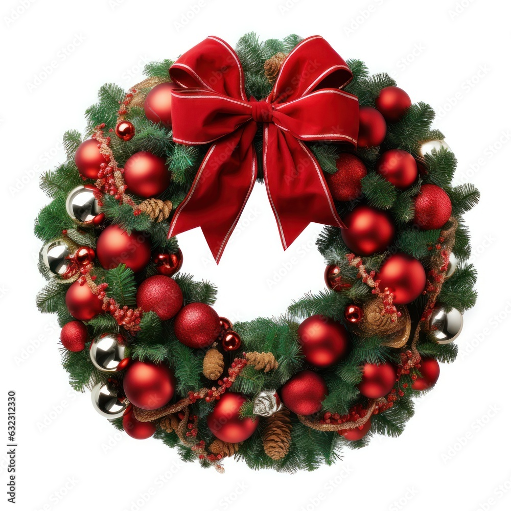 Christmas wreath isolated