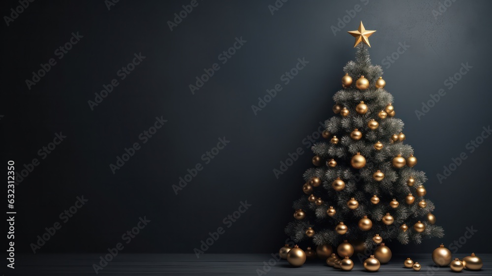 Minimalist background with Christmas tree