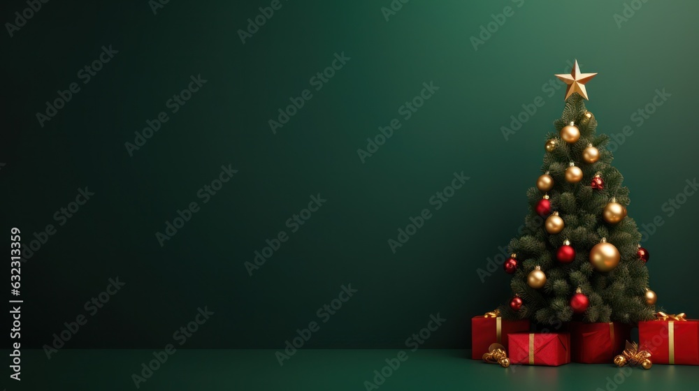 Minimalist background with Christmas tree