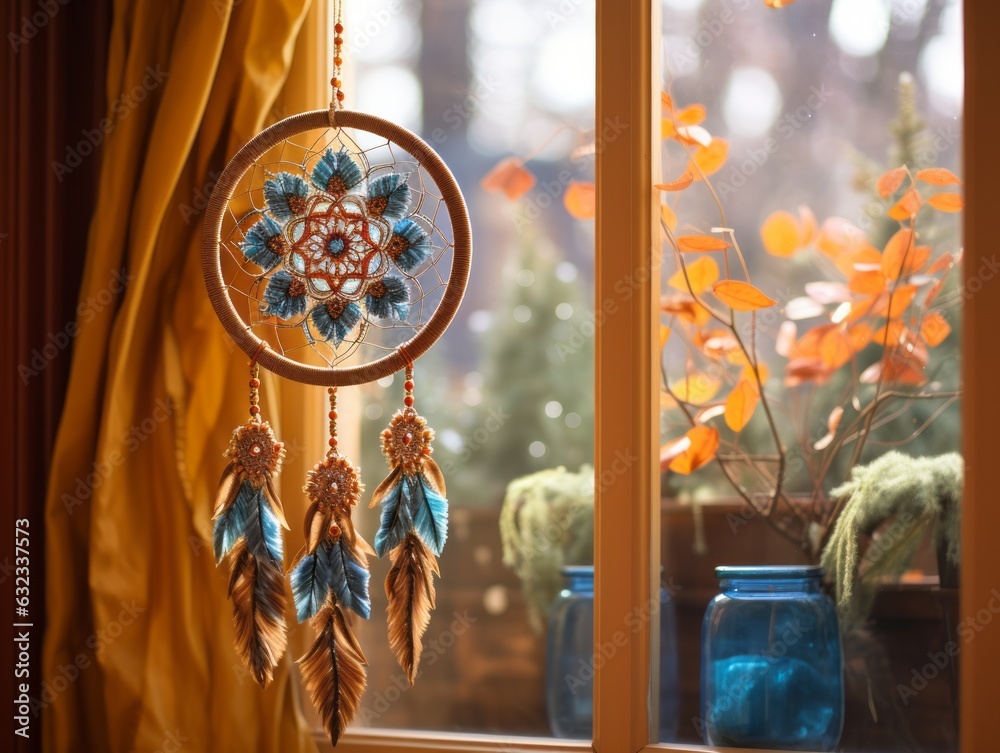 Dream catcher near window