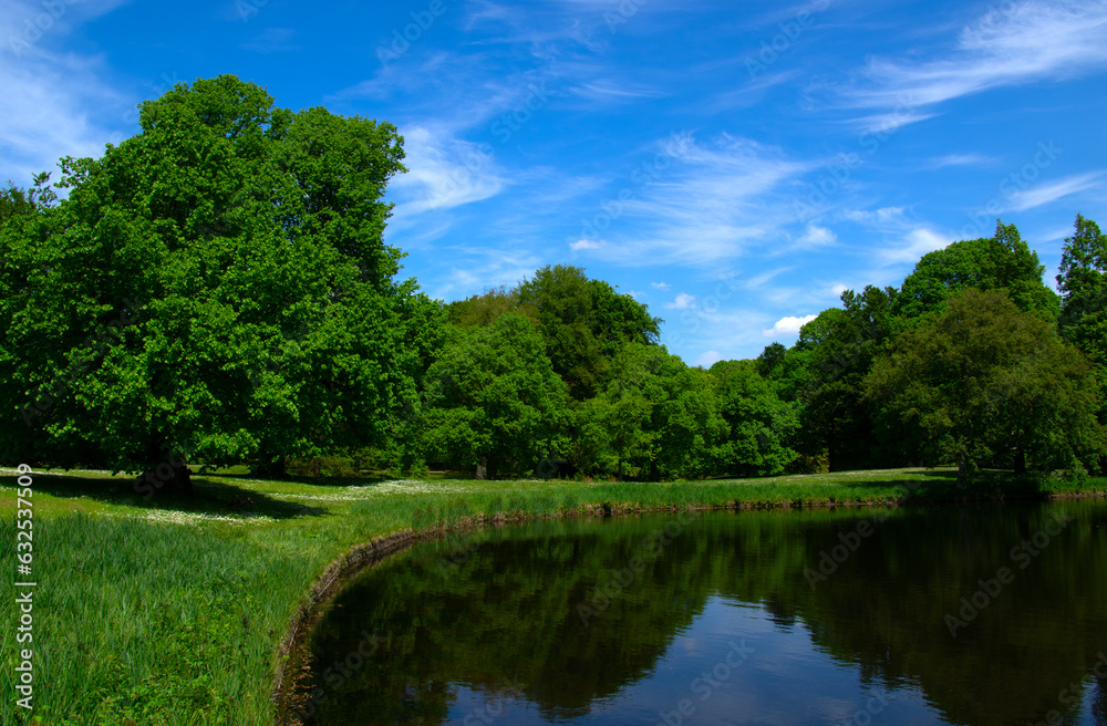 Lake in city park