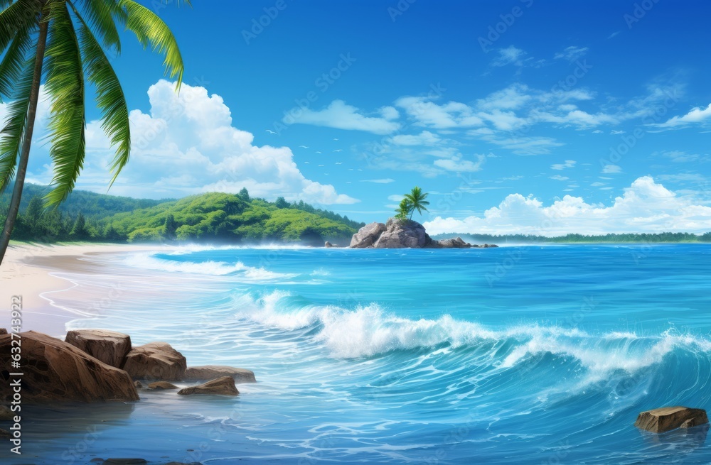 Tropical island beach wallpaper