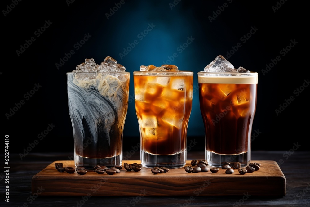 Espresso ice coffee in glass