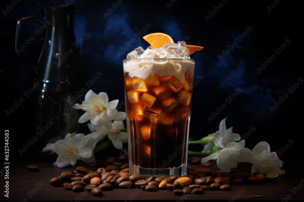 Espresso ice coffee in glass