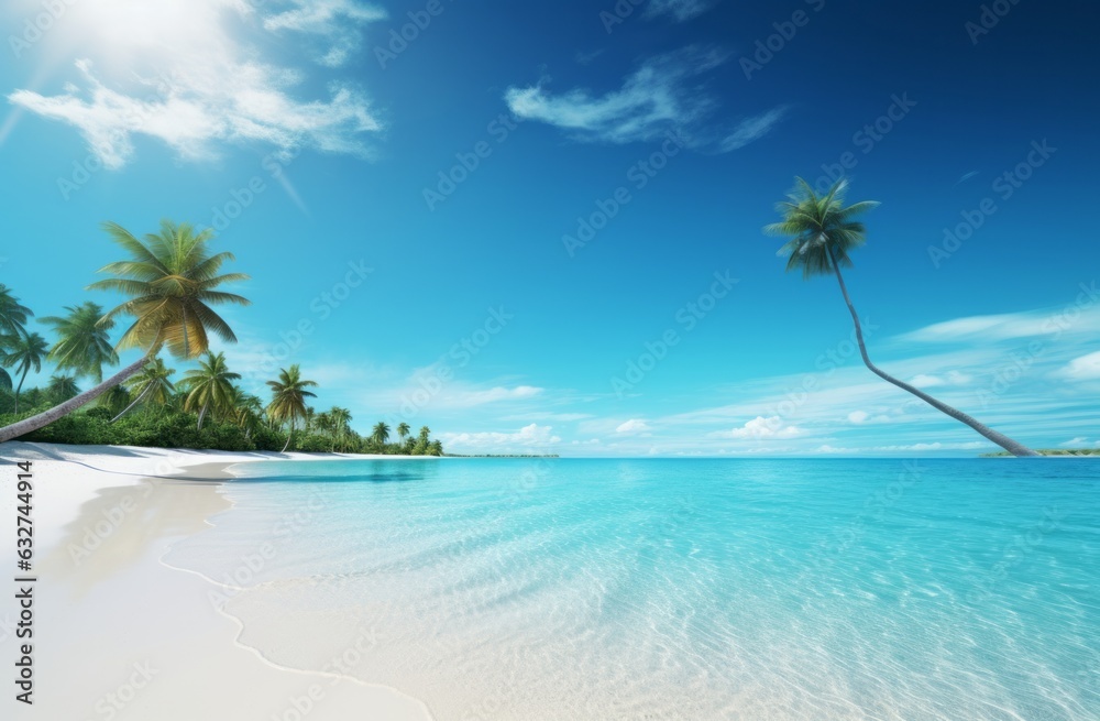 Tropical island beach wallpaper