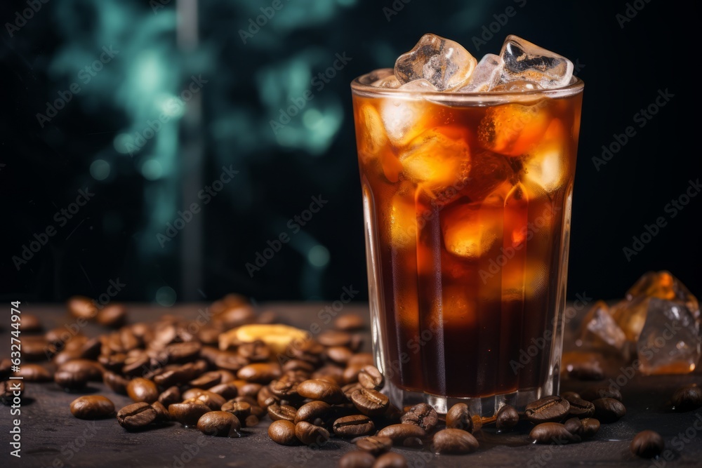 Espresso ice coffee in glass