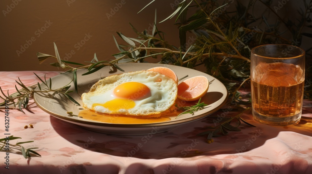 Breakfast with fried eggs