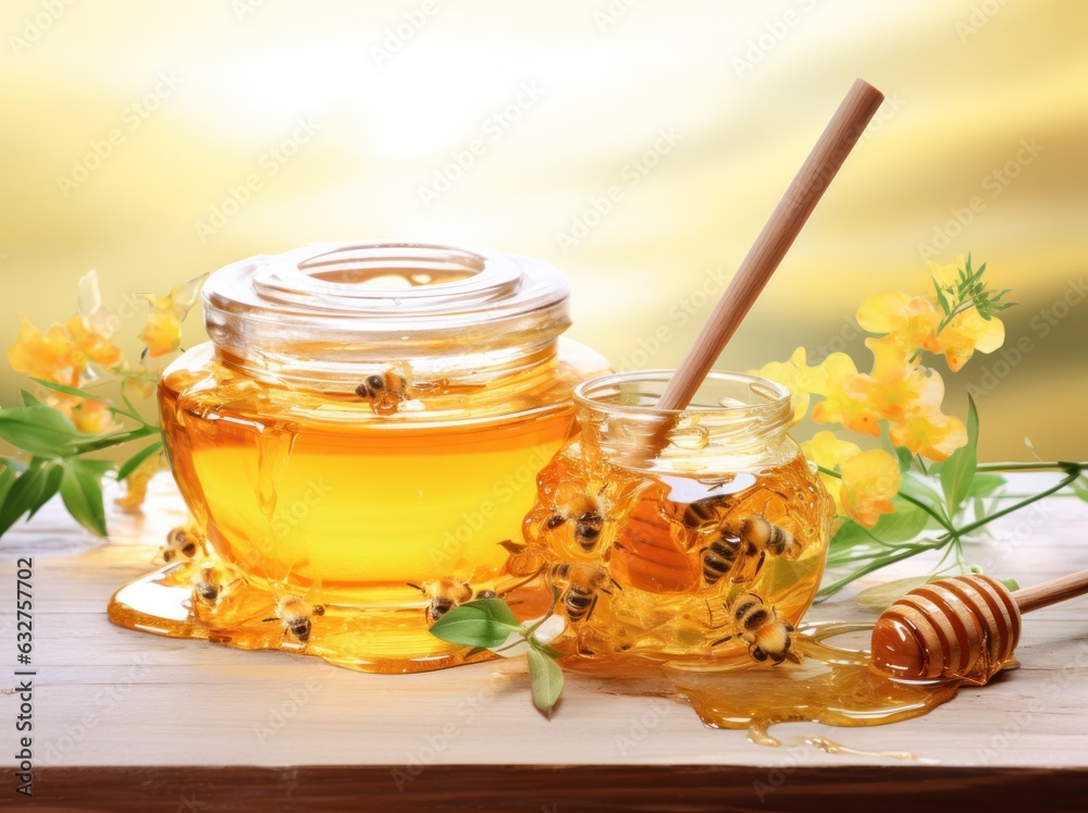 Jar with sweet honey