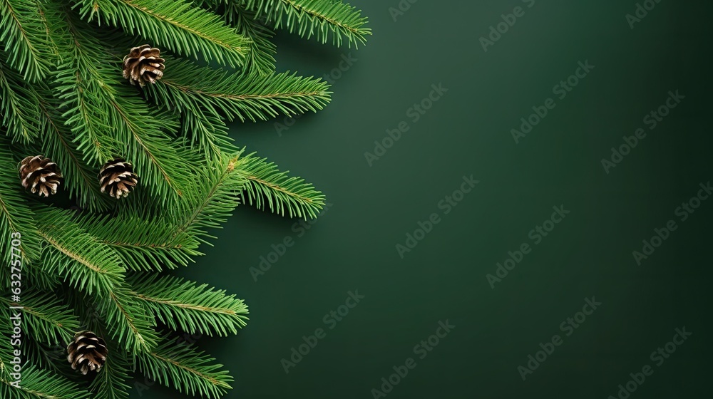 Christmas green background with fir branches