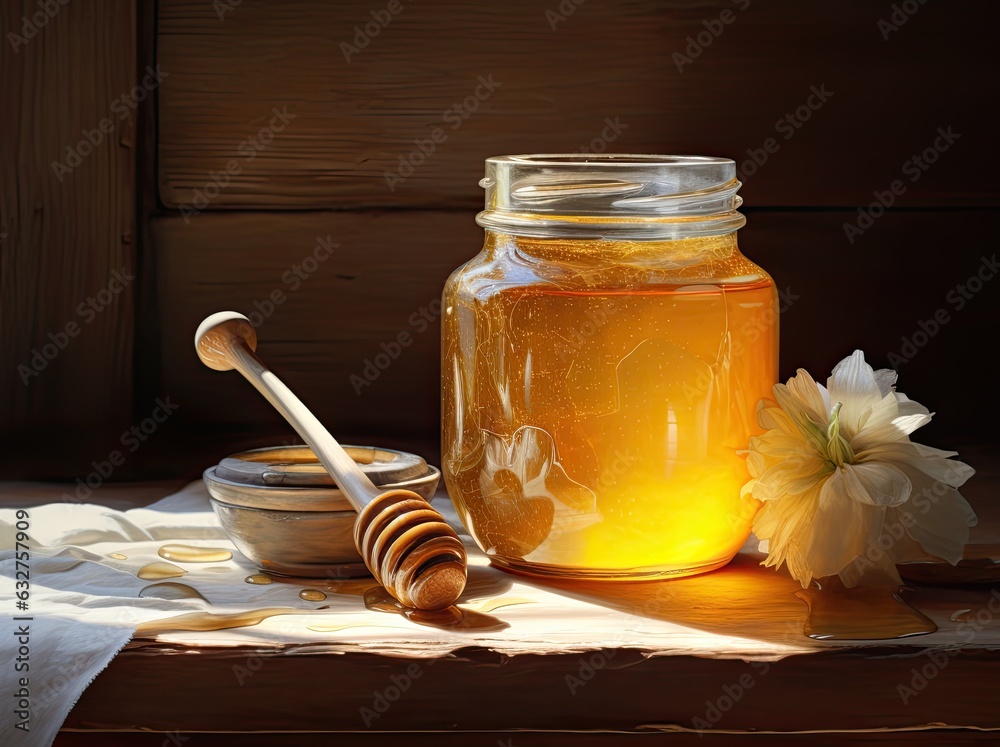 Jar with sweet honey