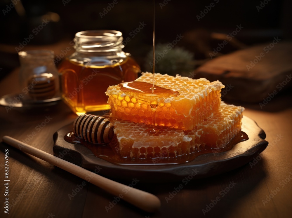 Jar with sweet honey