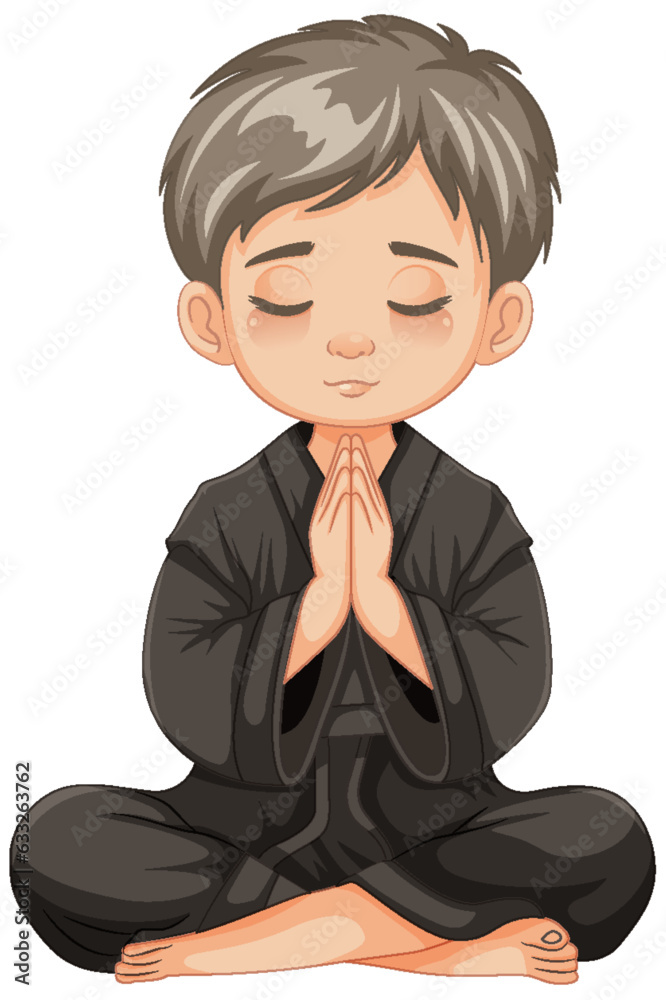 Boy Praying and Meditating