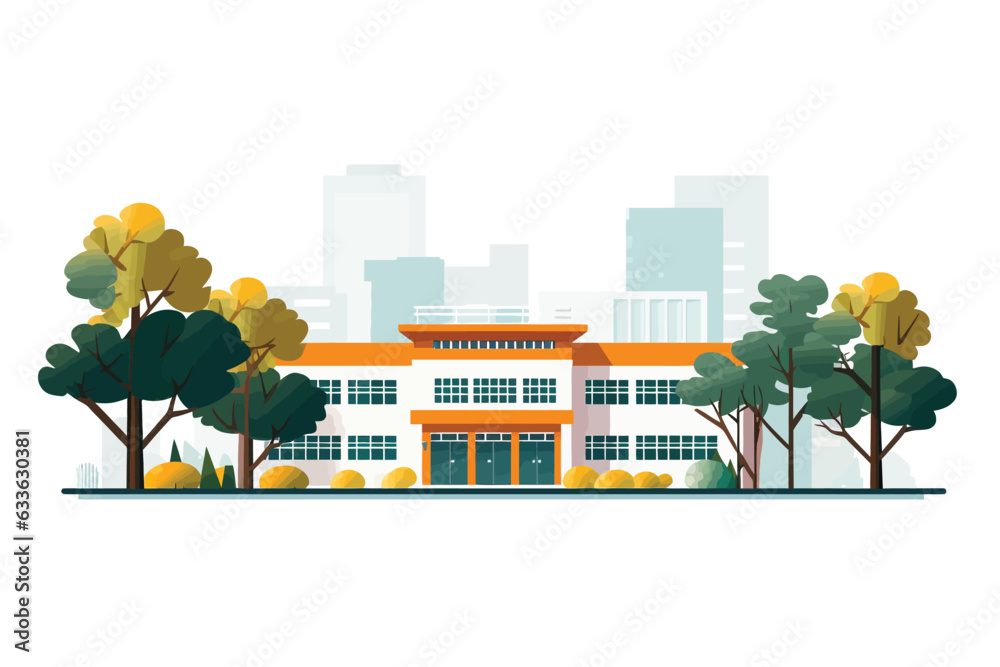 school vector flat minimalistic asset isolated illustration