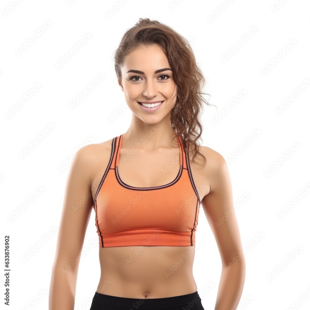 Young woman in sport wear isolated