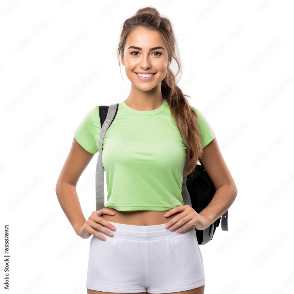 Young woman in sport wear isolated