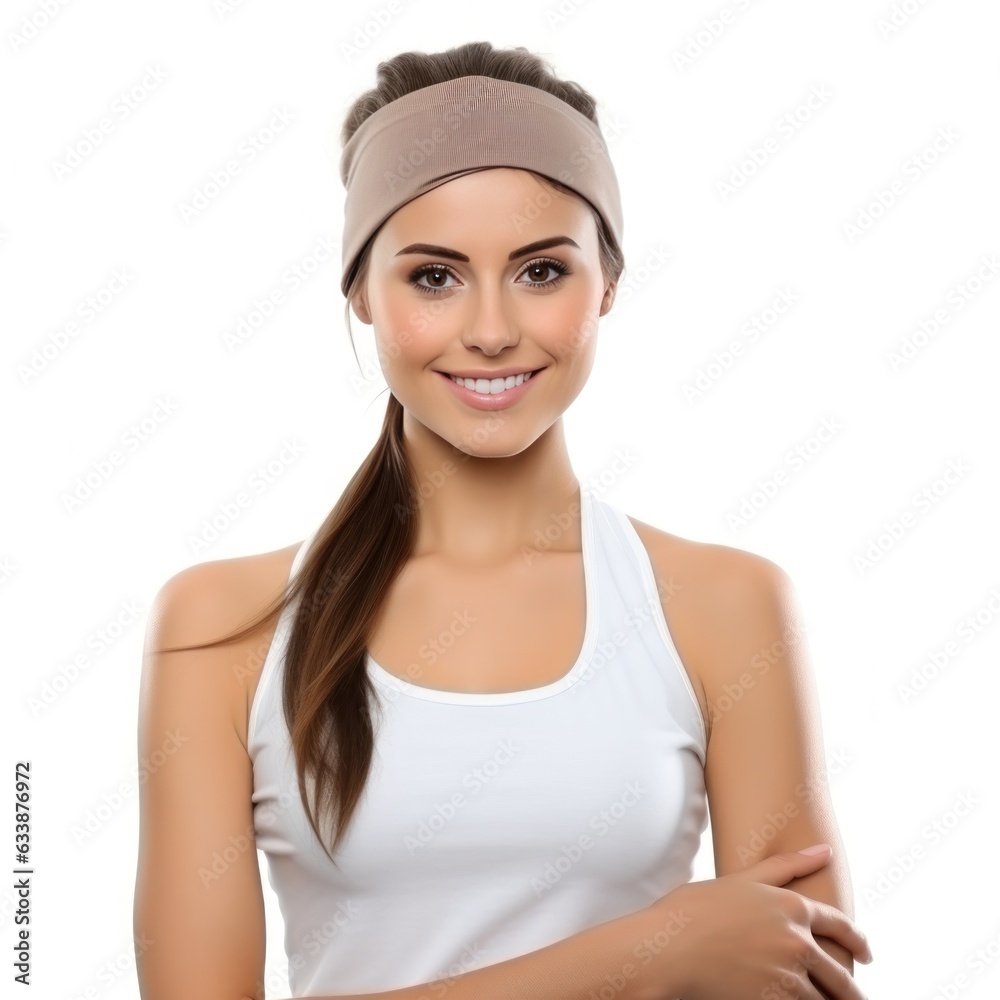 Young woman in sport wear isolated