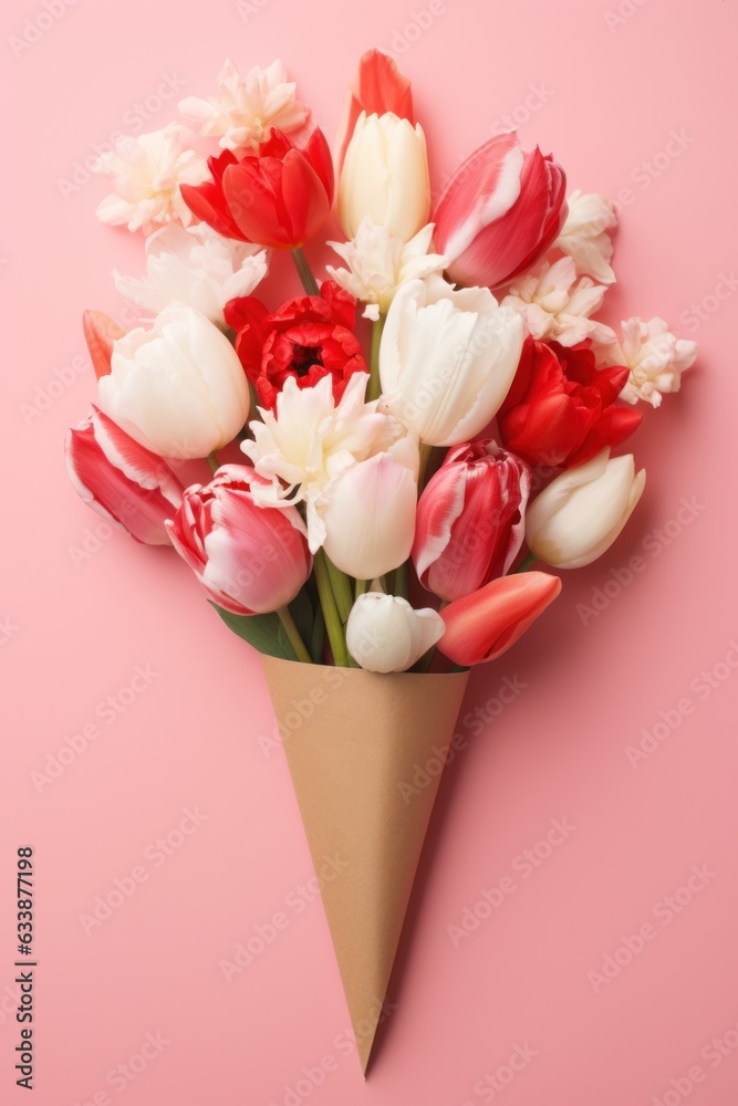 Pink flower bouquet background