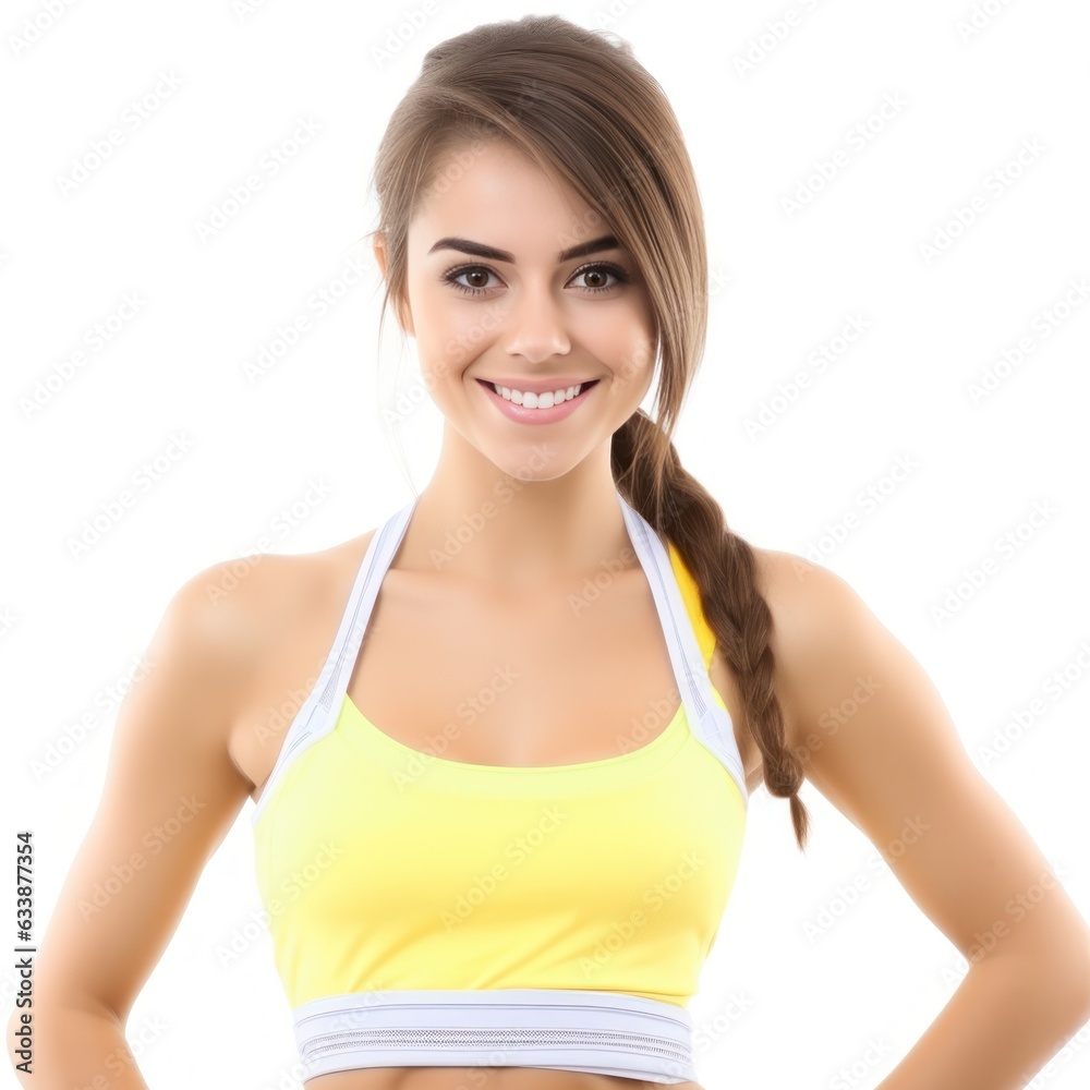 Young woman in sport wear isolated