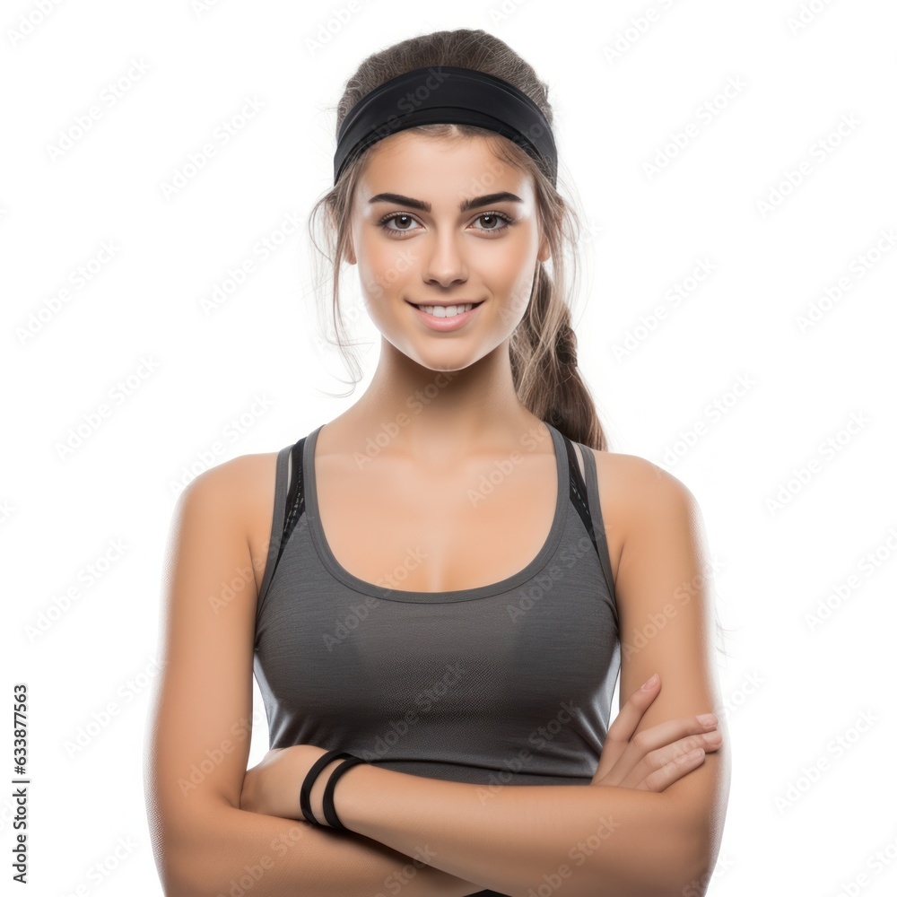 Young woman in sport wear isolated