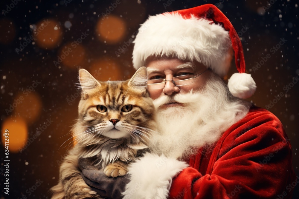 Santa Claus with cat