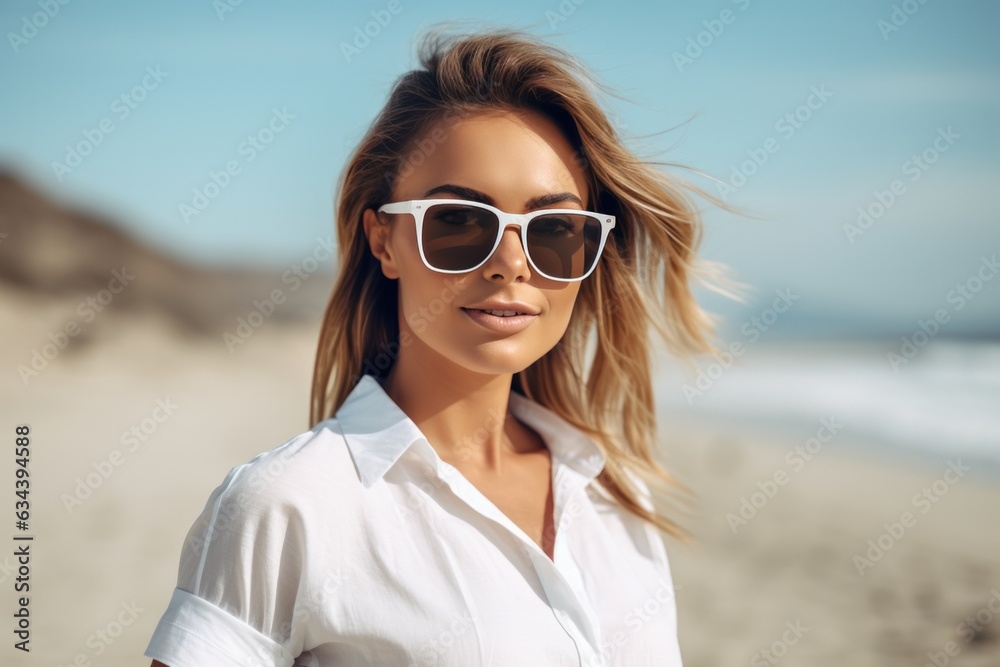 Happy woman on the beach