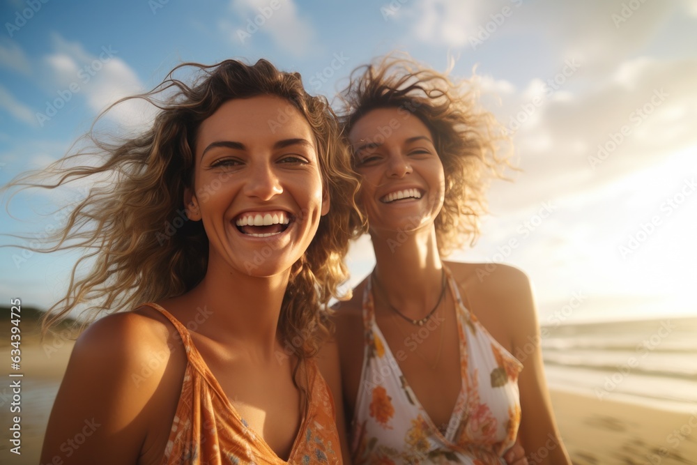 Happy woman on the beach