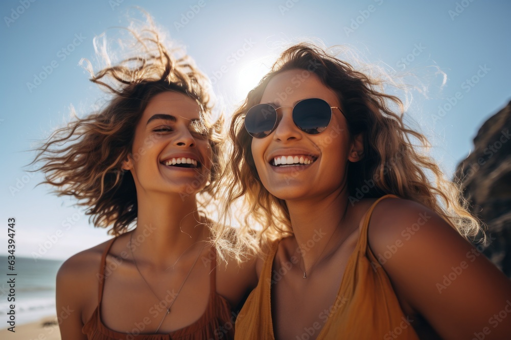 Happy woman on the beach